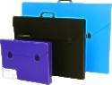 Corrugated plastic portfolio's, white, blue, black, red, corrugated plasti sheet box