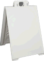 white Marquee a-frame sign holder for plastic corrugated sheets pads coroplast