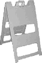 white Plasticade a-frame curb sign holder, barricade stand for corrugated plastic corrugated sheets pads coroplast, white , yellow