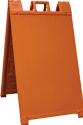 Orange Signicade a-frame sign holder, curb sign for plastic corrugated sheets pads coroplast, yellow, white & orange